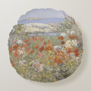 Celia Thaxter's Garden by Frederick Childe Hassam Round Cushion