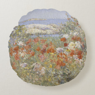 Celia Thaxter's Garden by Frederick Childe Hassam Round Cushion