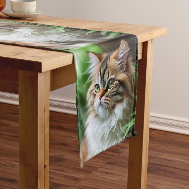 Celia The Cubby Persian Cat, Table Runner (In Situ)