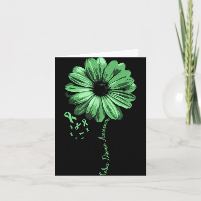 Celiac Disease Awareness Cluten Warrior Pretty Gif Card (Front)