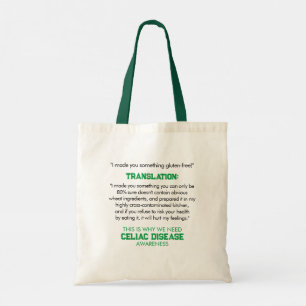 Celiac Disease Awareness Funny Tote Bag