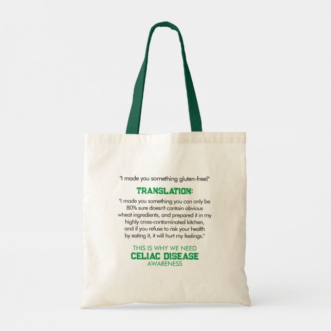 Celiac Disease Awareness Funny Tote Bag (Back)