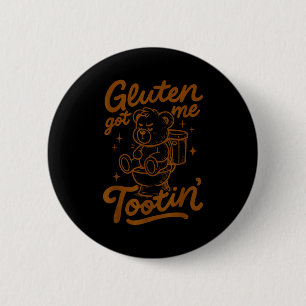 Celiac Disease Gluten Bear Funny Gluten Got Me Too 6 Cm Round Badge
