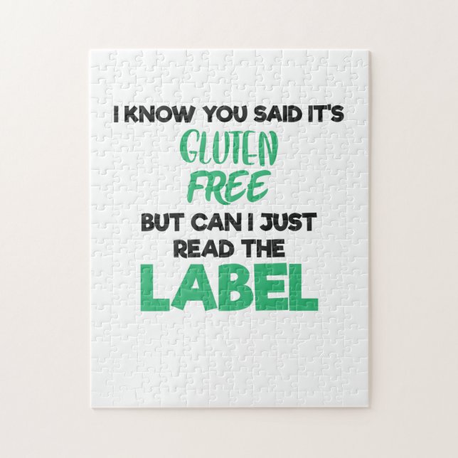 Celiac Disease Gluten Free Read The Label Gluten I Jigsaw Puzzle (Vertical)