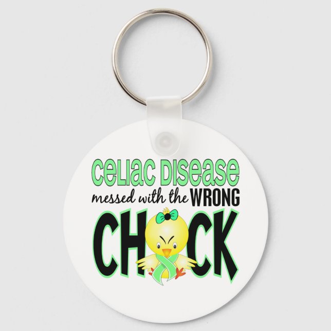Celiac Disease Messed With The Wrong Chick Key Ring (Front)