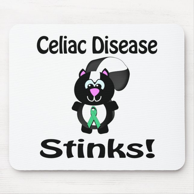 Celiac Disease Stinks Skunk Awareness Design Mouse Mat (Front)