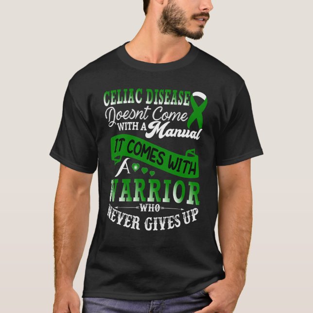 Celiac Disease Warrior Green Ribbon Support T-Shirt (Front)