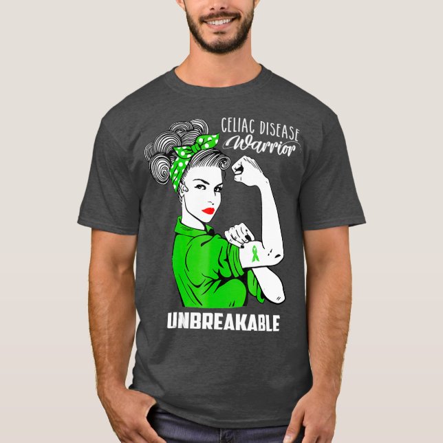 Celiac Disease Warrior Unbreakable  Awareness T-Shirt (Front)