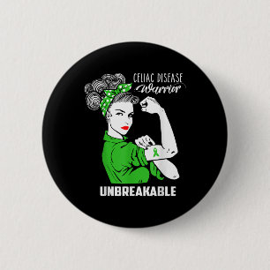 Celiac Disease Warrior Unbreakable Shirt Awareness 6 Cm Round Badge