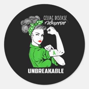 Celiac Disease Warrior Unbreakable Shirt Awareness Classic Round Sticker