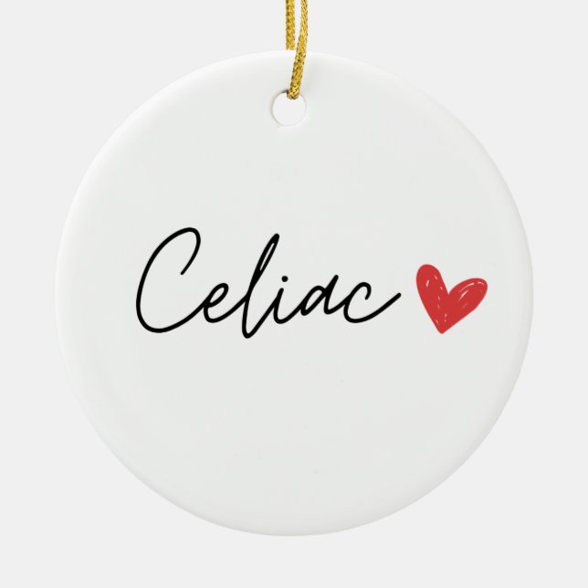 Celiac Heart Ceramic Tree Decoration (Front)