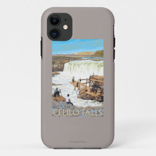 Celilo Falls Fishing Vintage Travel Poster iPhone 11 Case