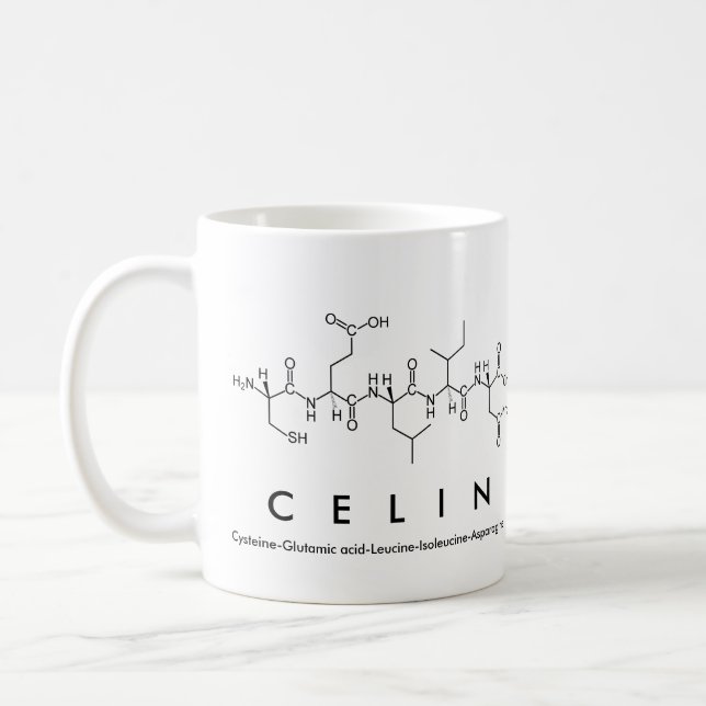 Celin peptide name mug (Left)