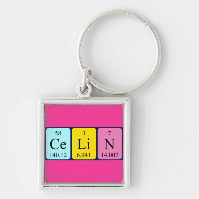 Celin periodic table name keyring (Front)