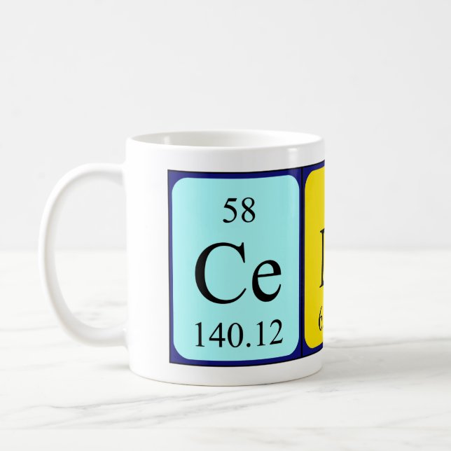 Celin periodic table name mug (Left)