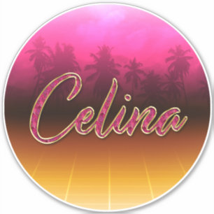 Celina First name name golden pink sticker sticker
