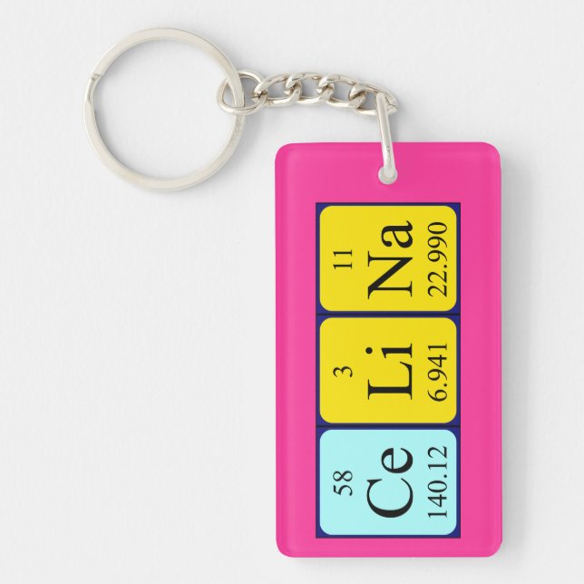 Celina periodic table name keyring (Front)