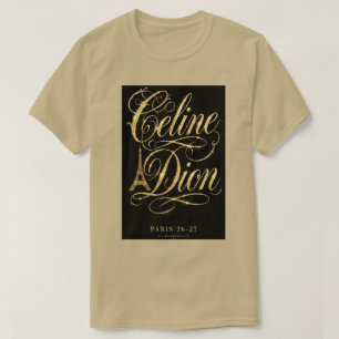 Celine Dion Paris 26-27 - Luxury Gold Glitter T-Shirt