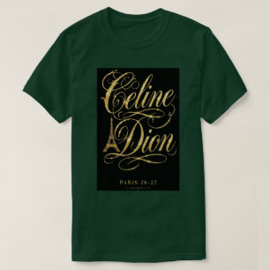 Celine Dion Paris 26-27 - Luxury Gold Glitter T-Shirt
