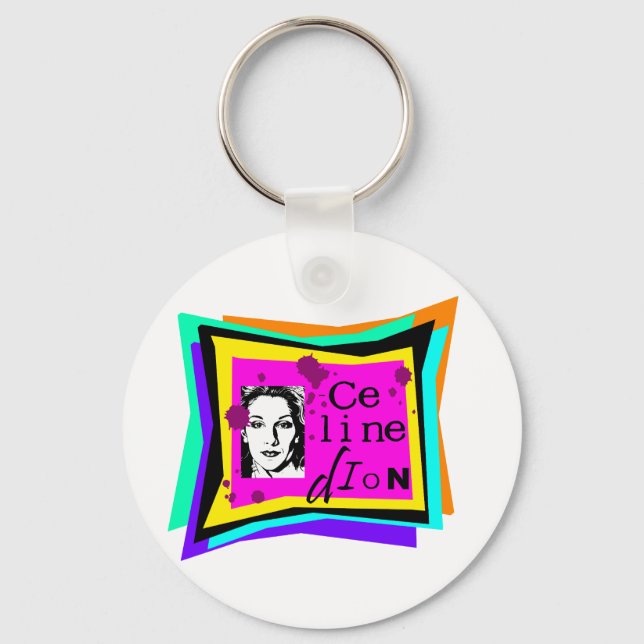 Celine Dion - pop art Key Ring (Front)