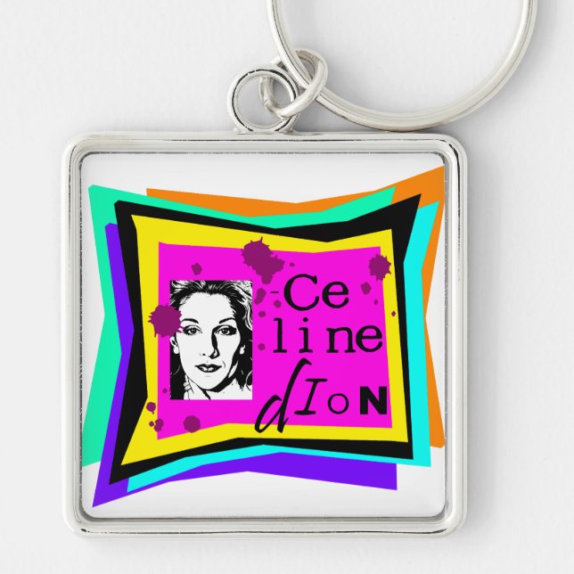 Celine Dion - pop art Key Ring (Front)