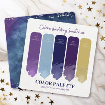 Celine • Purple & Blue Wedding Colour Palette Card
