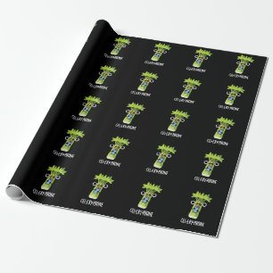 Cell-ery Phone Funny Celery Veggie Pun  Wrapping Paper