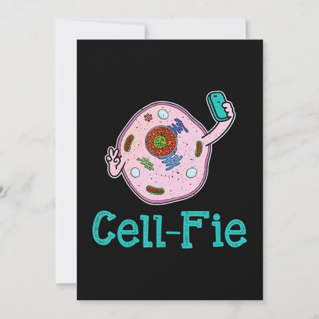 Cell-Fie Funny Biology Science Teacher Pun Gift Holiday Card (Front)