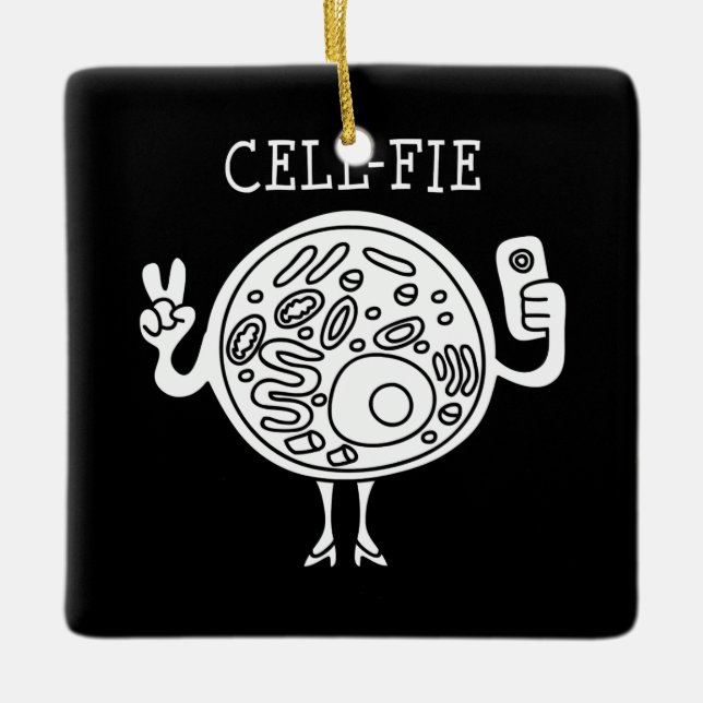 cell fie  science pun teacher biology student gift ceramic ornament (Front)