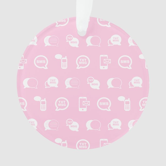 Cell Phone and Text Message Icon Art Print Pattern Ornament (Front)