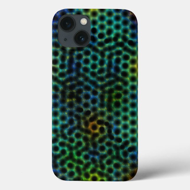 Cell phone case, green with circle and shapes. Case-Mate iPhone case (Back)