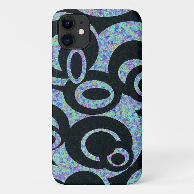 Cell Phone Case W/ Black Swirled TV Static Design  (Back)