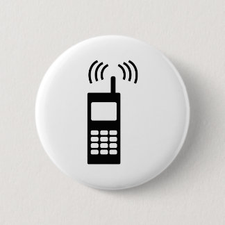 cell phone celly mobil handy 6 cm round badge