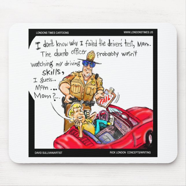 Cell Phone Driver Funny Tees Mugs Gifts Mouse Mat (Front)