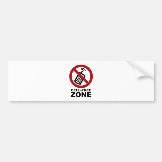 Cell Phone Free Zone Bumper Sticker (Front)