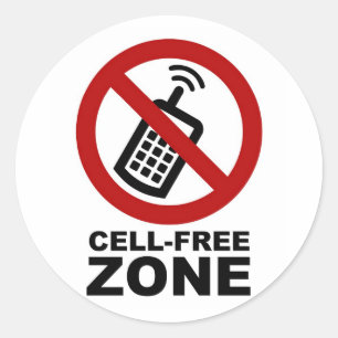 Cell Phone Free Zone Classic Round Sticker