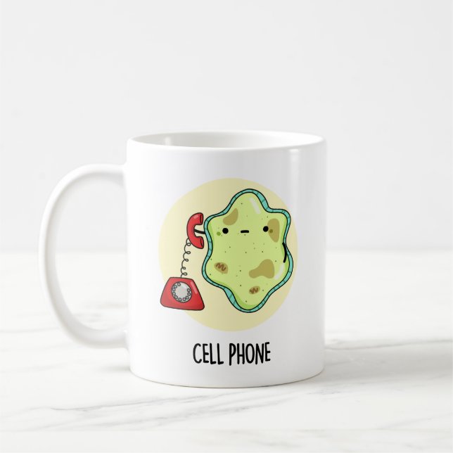 Cell Phone Funny Biology Science Pun  Coffee Mug (Left)