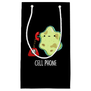 Cell Phone Funny Biology Science Pun Dark BG Small Gift Bag