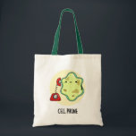 Cell Phone Funny Biology Science Pun  Tote Bag<br><div class="desc">Cell Phone Funny Biology Science Pun features a cute single cell using a vintage phone. Funny Pun gift for family and friends who love biology,  cell phones and puns.</div>