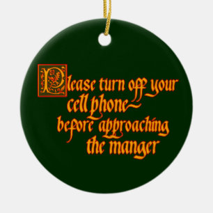 Cell Phone Off Christmas ornament