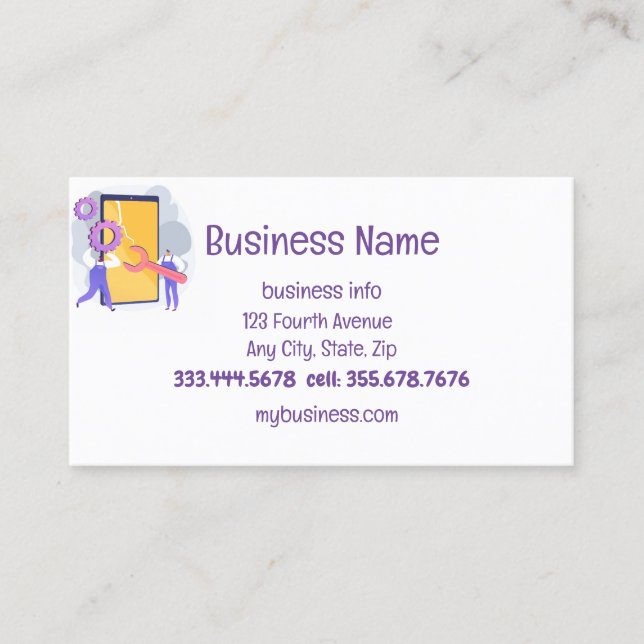 Cell Phone Repair Sales & Services Business Card (Front)
