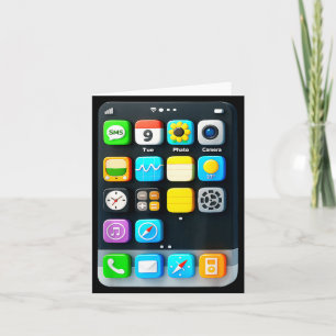 Cell Phone Screen Smartphone Mobile App Halloween Card
