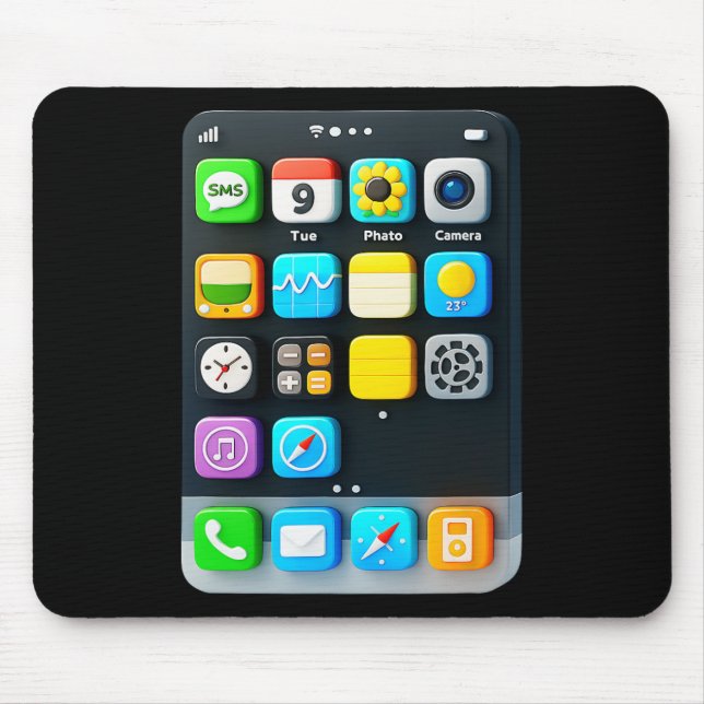 Cell Phone Screen Smartphone Mobile App Halloween  Mouse Mat (Front)