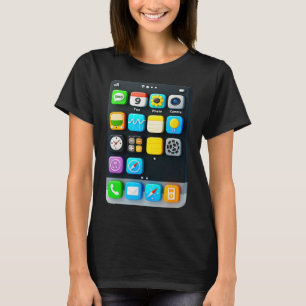 Cell Phone Screen Smartphone Mobile App Halloween T-Shirt