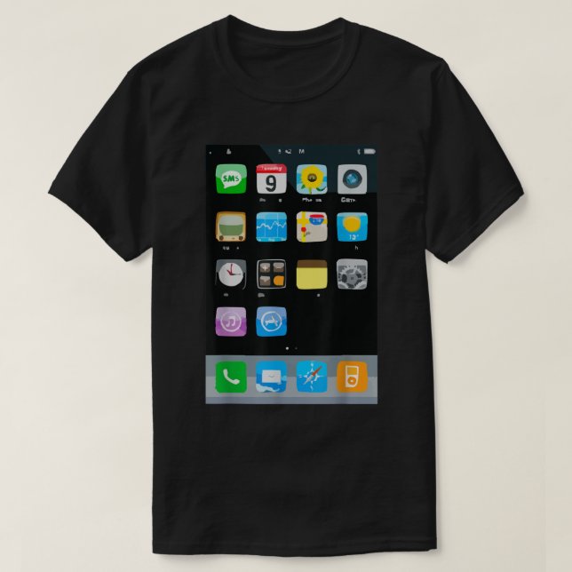 Cell Phone Smartphone Mobile App Halloween Costume T-Shirt (Design Front)