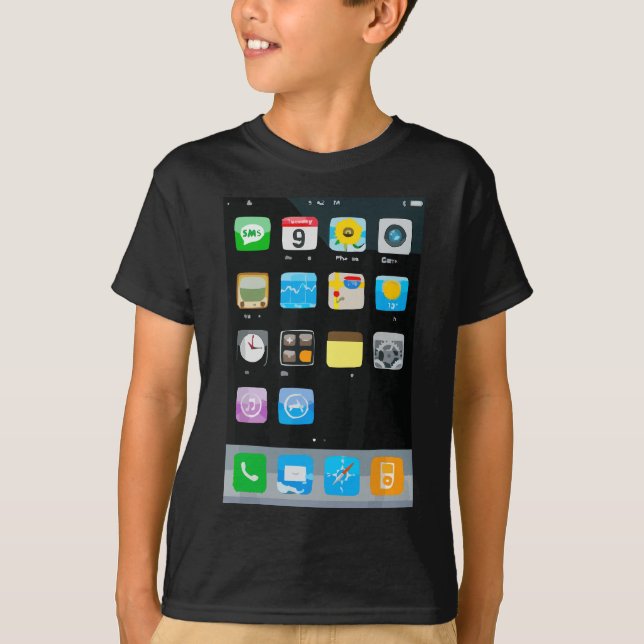 Cell Phone Smartphone Mobile App Halloween Costume T-Shirt (Front)