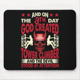 Cell Tower Worker Tower Rigging Cellphone Tower Cl Mouse Mat