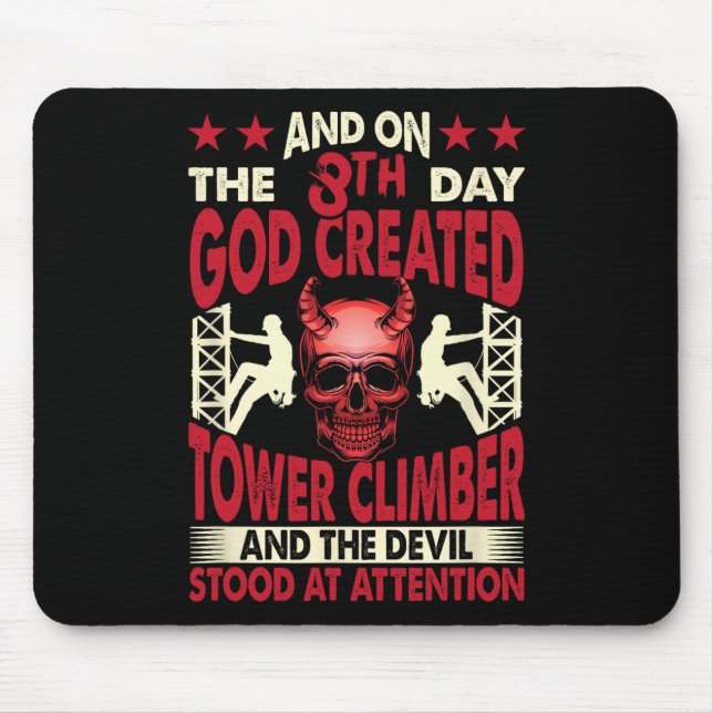 Cell Tower Worker Tower Rigging Cellphone Tower Cl Mouse Mat (Front)