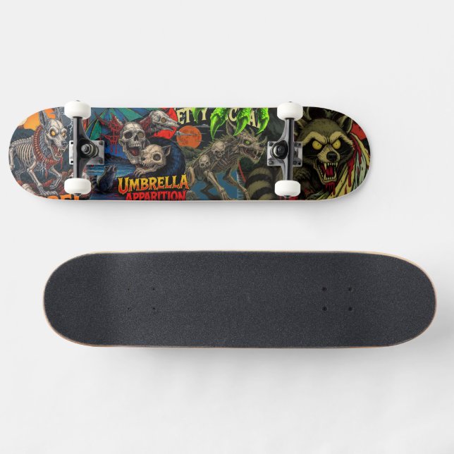 Cellar Door Cryptid Driftwood | Skeleton Racoon D Skateboard (Horz)