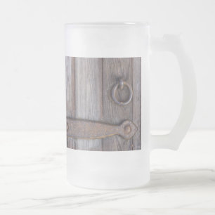 Cellar Door Handle Frosted Glass Beer Mug